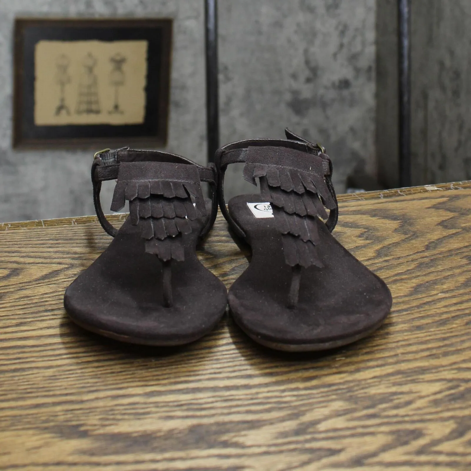 143 Girl Womens Vintage Faux Suede Sandals 1673d1f3fafc29 Brown 6.5M