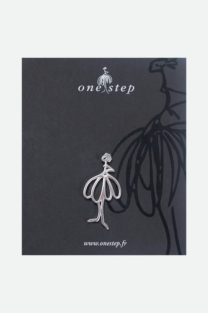 ABEL - Pin's métal gris forme danseuse