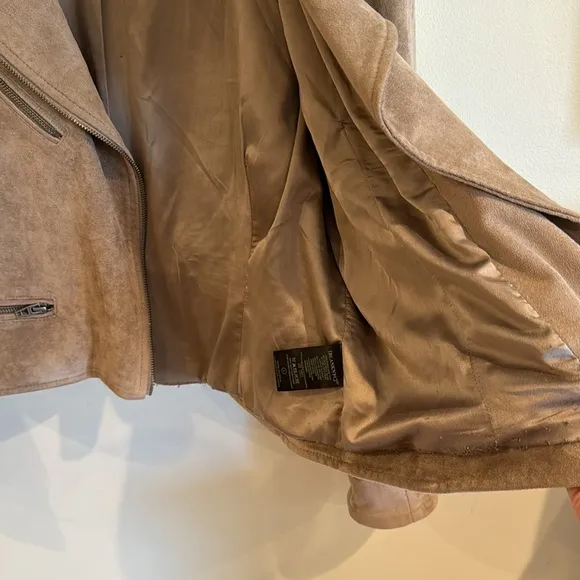 BLANK NYC Faux Suede Moto Zip Jacket Shroom Womens Size large