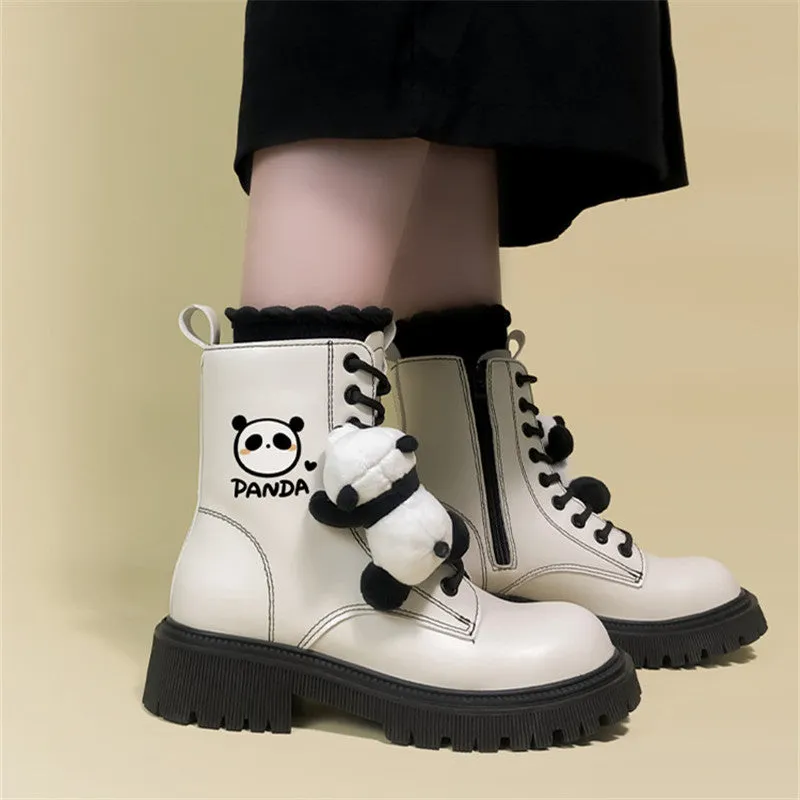 CARTOON PANDA WHITE MARTIN BOOTS UB3377