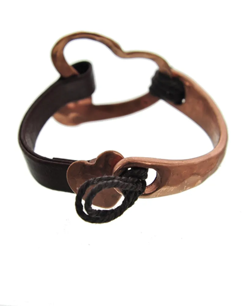 Copper Tone Heart Bracelet