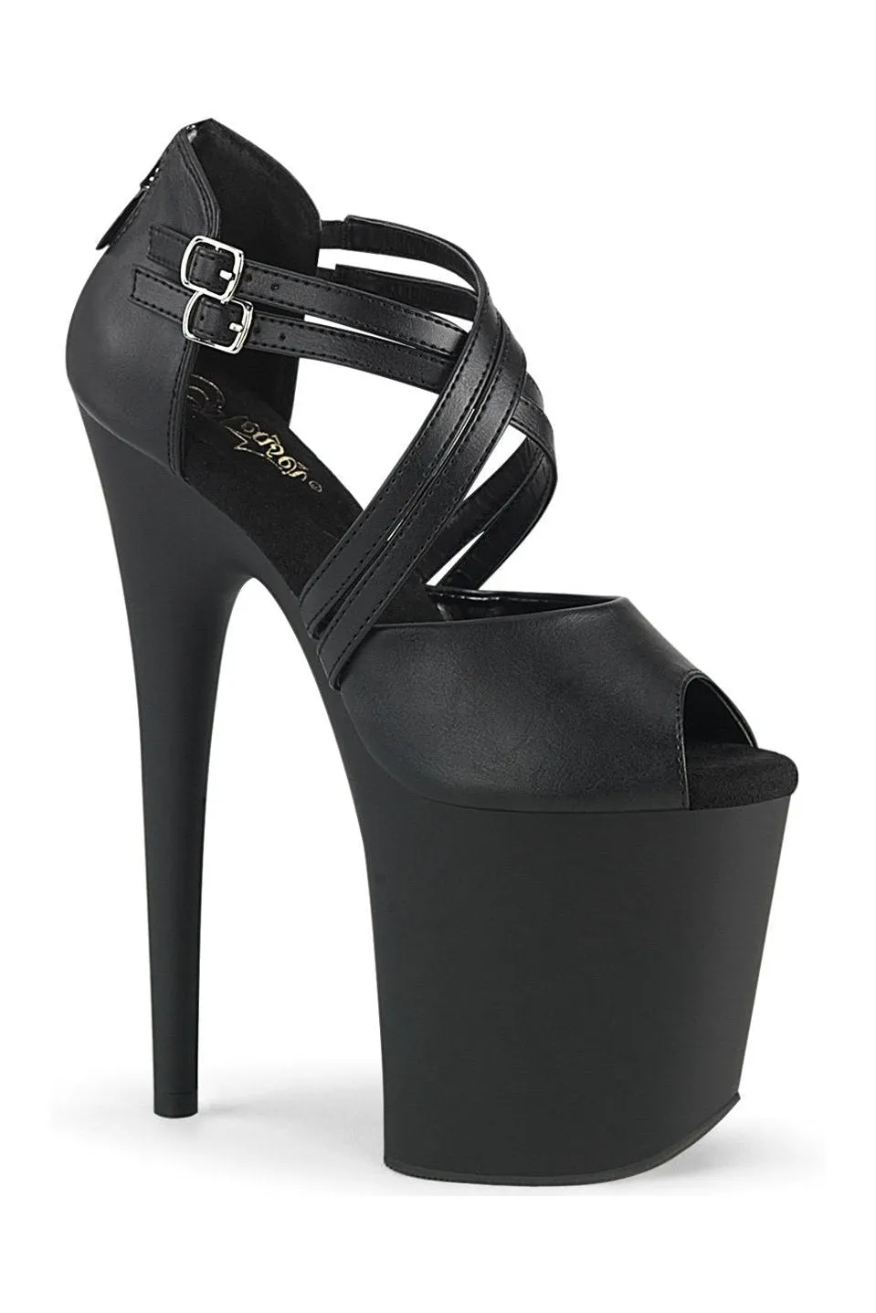 FLAMINGO-865 Sandal | Black Faux Leather