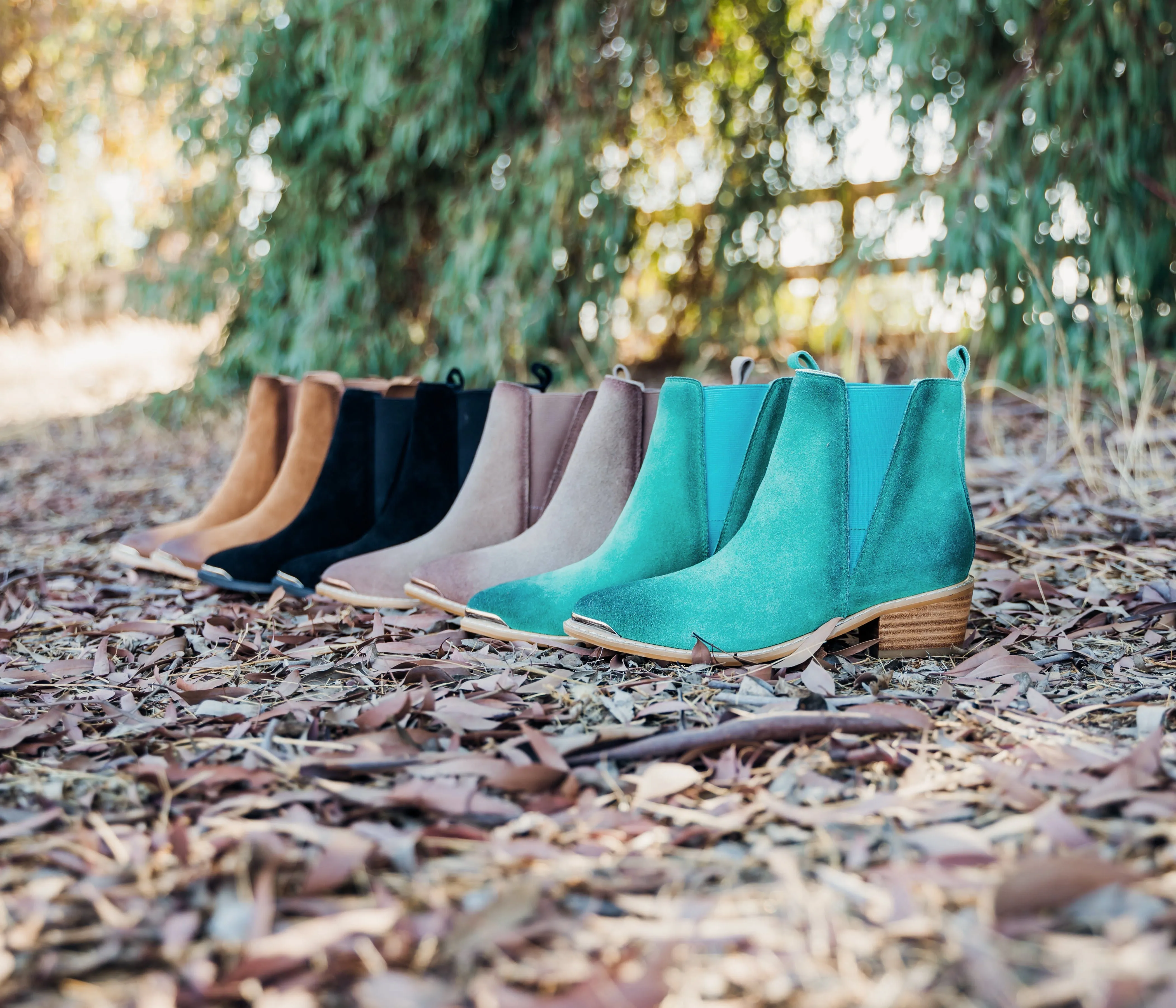 Hazel Blues® |  Wylie Suede Ankle Boot in Taupe