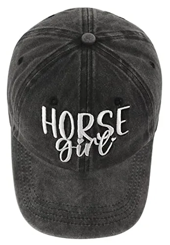Horse Girl Embroidered Cap