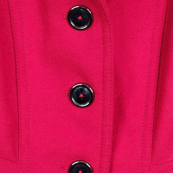 Jessica Simpson Red Button Fashion Stylish Pea Coat Women's Size SML