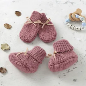 Knitted Booties & Mittens Set