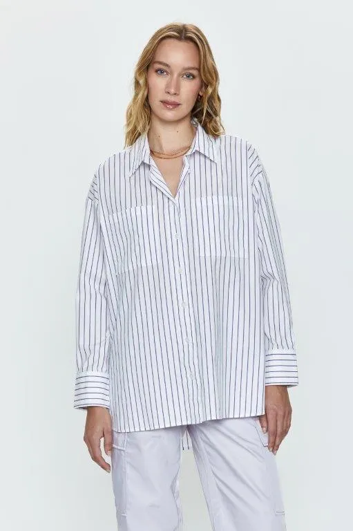 RENA BUTTON DOWN TUNIC-VIOLETTE STRIPE