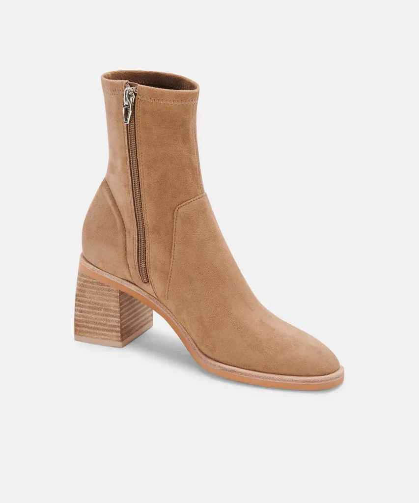 The Indiga Booties by Dolce Vita - Truffle Suede