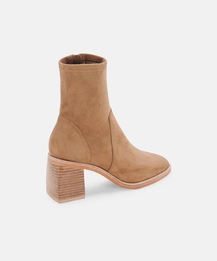 The Indiga Booties by Dolce Vita - Truffle Suede