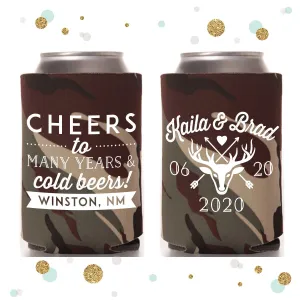 Wedding Can Cooler #134R - Cheers to Many Years